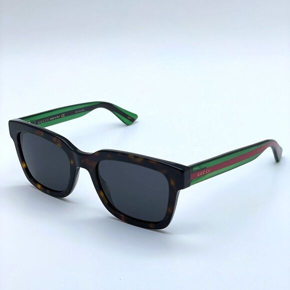NEW GUCCI GG0001SN 003 Havana Colorful Gray Square Unisex Sunglasses - Picture 8 of 13